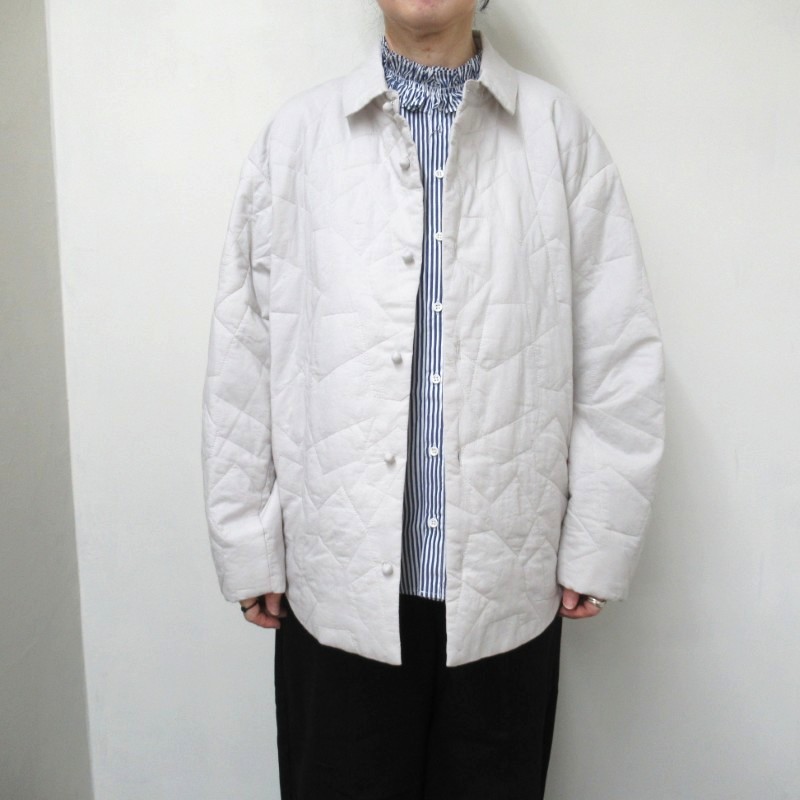 LAITERIE 中綿入りコットンボイルパデットシャツ /LGY80